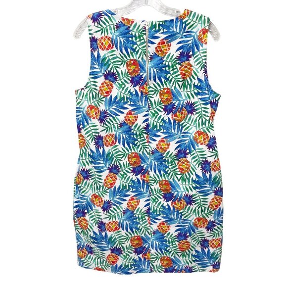 Tabitha Webb Tropical Pineapple Print Sleeveless Shift Dress Women’s Size 12 - Picture 2 of 9